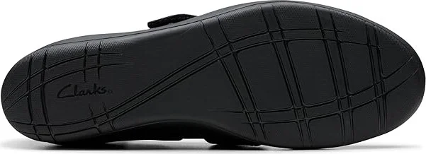 Clarks Suttyn May Women's Flat Shoes Black Leather : 8.5 D - Wide, Leather/Rubber - Image 3