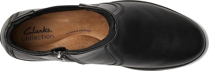 Clarks Suttyn Rae Women's Boots Black Leather : 10 D - Wide, Leather/Rubber - Image 2