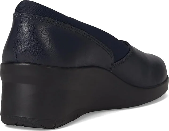 Clarks Suttyn Walk Women's Flat Shoes Navy Leather : 7.5 B - Medium, Leather/Rubber - Image 4