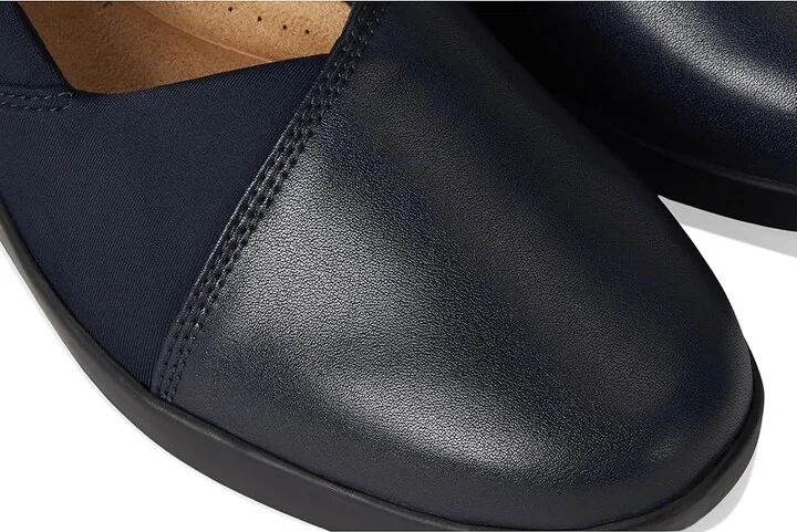 Clarks Suttyn Walk Women's Flat Shoes Navy Leather : 7.5 B - Medium, Leather/Rubber - Image 7