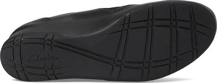 Clarks Suttyn Zip Women's Flat Shoes Black Leather : 12 B - Medium, Leather/Rubber - Image 3