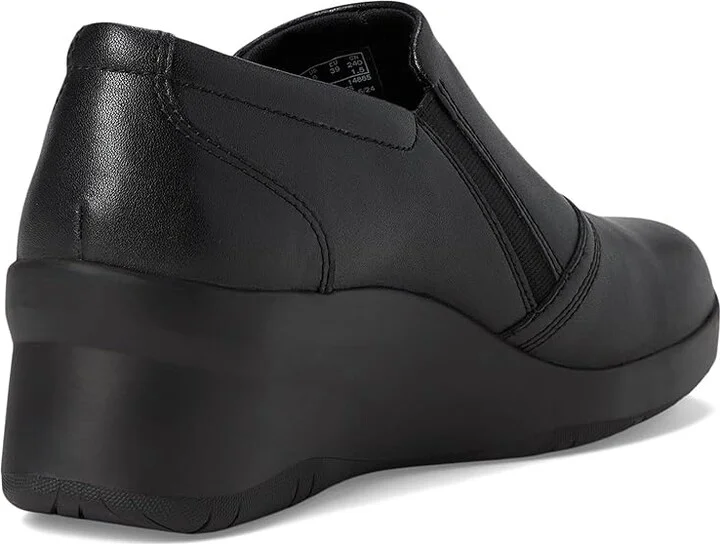 Clarks Suttyn Zip Women's Flat Shoes Black Leather : 12 B - Medium, Leather/Rubber - Image 4