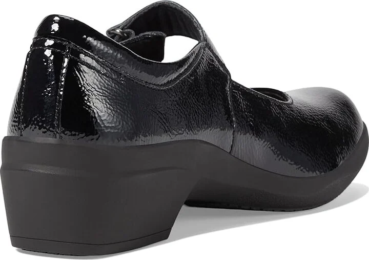 Clarks Talene Ave Women's Flat Shoes Black Crinkle Patent Synthetic : 5.5 B - Medium - Image 4