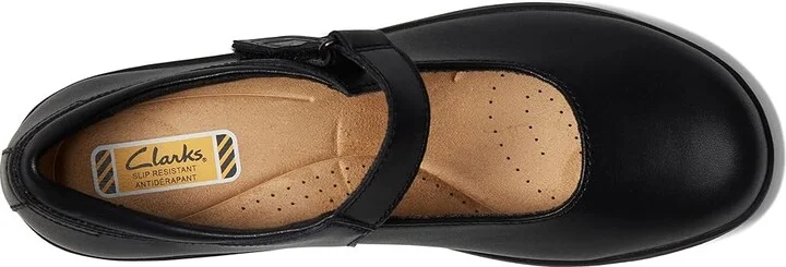 Clarks Talene Ave Women's Flat Shoes Black Leather : 8.5 B - Medium - Image 2