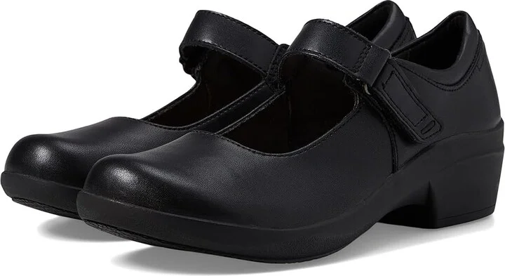 Clarks Talene Ave Women's Flat Shoes Black Leather : 8.5 B - Medium