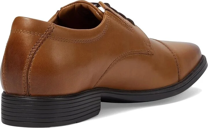 Clarks Tilden Cap Men's Shoes Dark Tan Leather : 7.5 D - Medium - Image 5