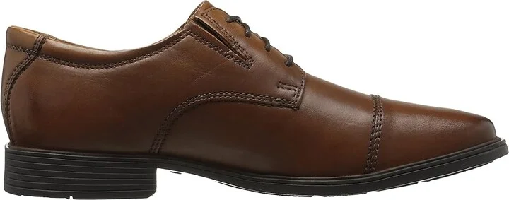 Clarks Tilden Cap Men's Shoes Dark Tan Leather : 7.5 D - Medium - Image 8