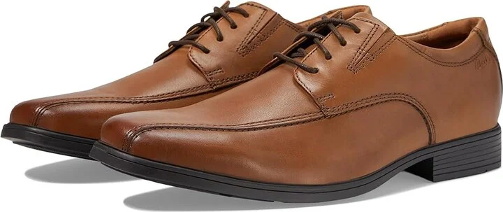 Clarks Tilden Walk Men's Shoes Dark Tan Leather : 8 D - Medium