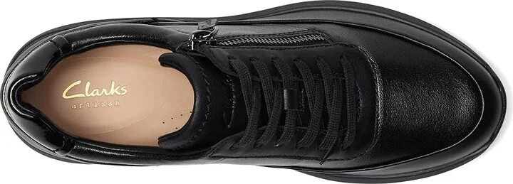 Clarks Tivoli Zip Women's Shoes Black Combi Leather : 7.5 B - Medium - Image 2