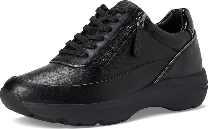 Clarks Tivoli Zip Women's Shoes Black Combi Leather : 7.5 B - Medium - Image 5
