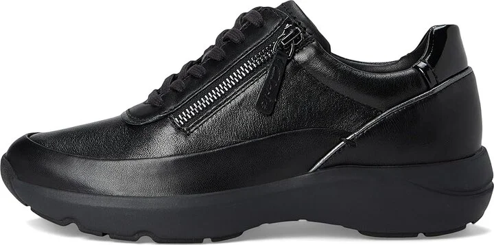 Clarks Tivoli Zip Women's Shoes Black Combi Leather : 7.5 B - Medium - Image 6