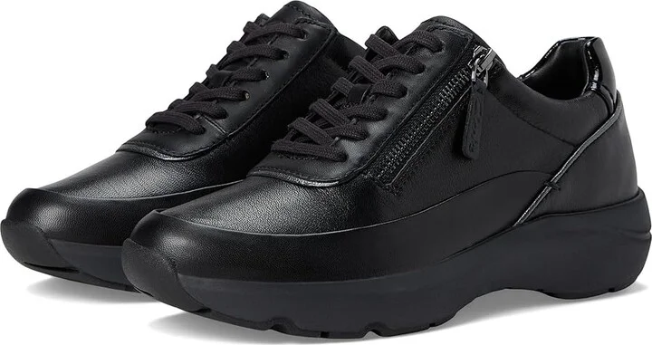 Clarks Tivoli Zip Women's Shoes Black Combi Leather : 7.5 B - Medium