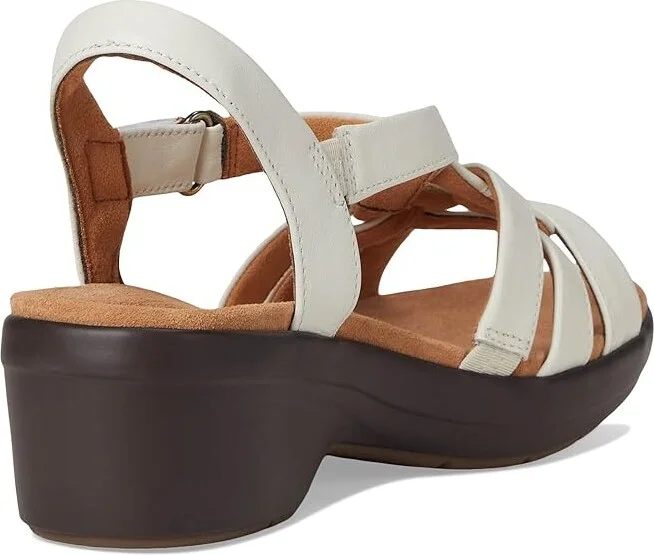 Clarks Tuleah Cross Women's Sandals Cream Leather : 9 C - Wide - Image 4