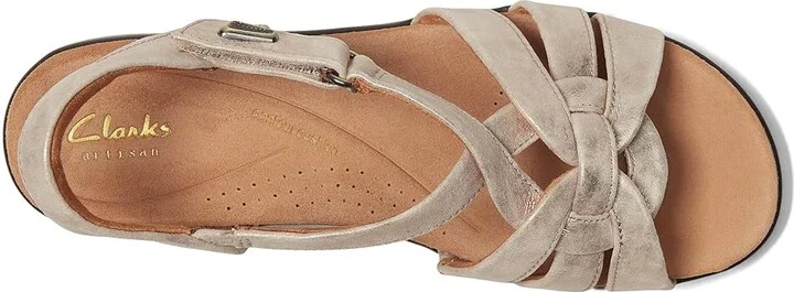 Clarks Tuleah Cross Women's Sandals Metallic Leather : 9 B - Medium - Image 2