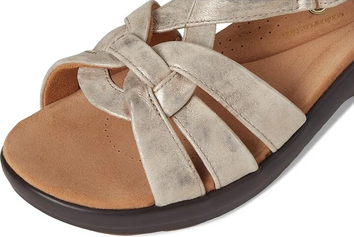 Clarks Tuleah Cross Women's Sandals Metallic Leather : 9 B - Medium - Image 7