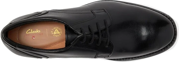 Clarks Un Hugh Lace Men's Shoes Black Leather : 8.5 D - Medium - Image 2