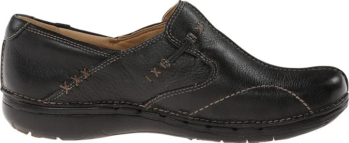 Clarks Un.loop Women's Slip on Shoes Black Leather : 5 B - Medium, Full Grain leather - Image 8