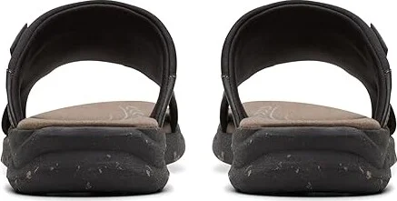 Clarks Walkford Band Men's Sandals Black Leather : 8 D - Medium - Image 4