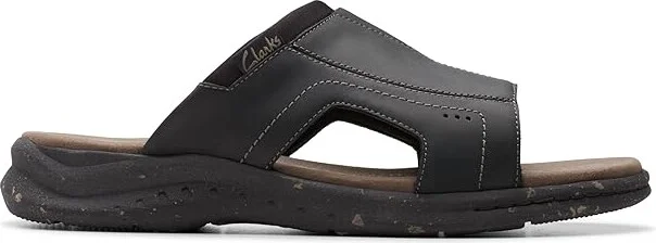Clarks Walkford Band Men's Sandals Black Leather : 8 D - Medium - Image 6