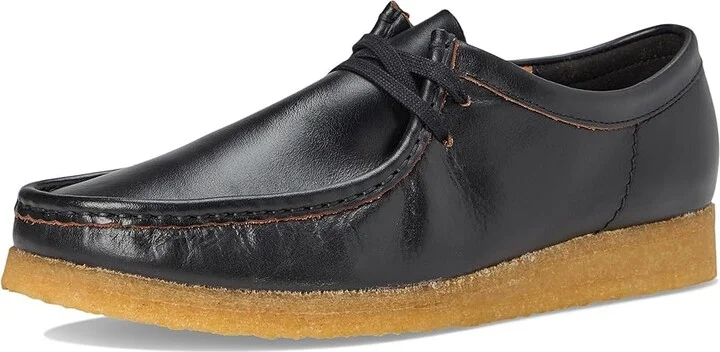 Clarks Wallabee Men's Shoes Black Smooth : 10 D - Medium, Leather/Suede - Image 5