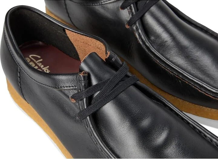 Clarks Wallabee Men's Shoes Black Smooth : 10 D - Medium, Leather/Suede - Image 7