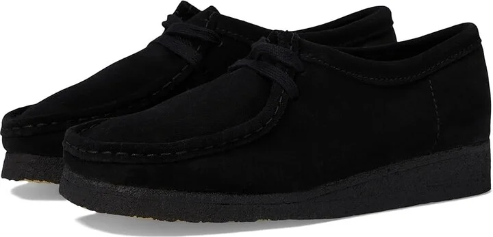 Clarks Wallabee Women's Lace up casual Shoes Black Suede 2 : 5.5 B - Medium, Leather