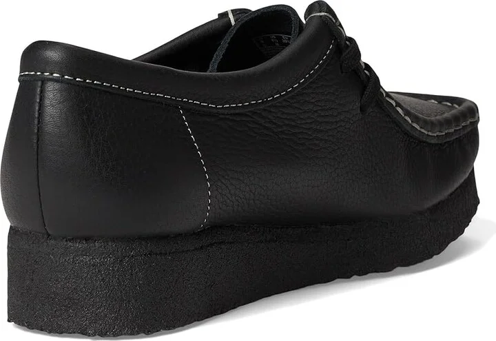 Clarks Wallabee Women's Lace up casual Shoes Black Tumbled Leather : 6.5 B - Medium - Image 4