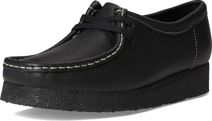 Clarks Wallabee Women's Lace up casual Shoes Black Tumbled Leather : 6.5 B - Medium - Image 5