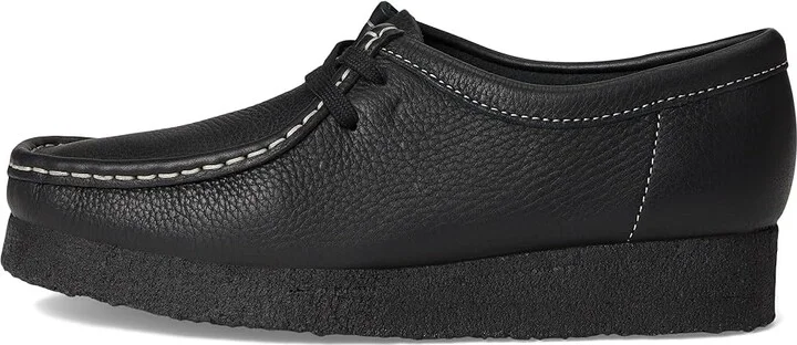 Clarks Wallabee Women's Lace up casual Shoes Black Tumbled Leather : 6.5 B - Medium - Image 6