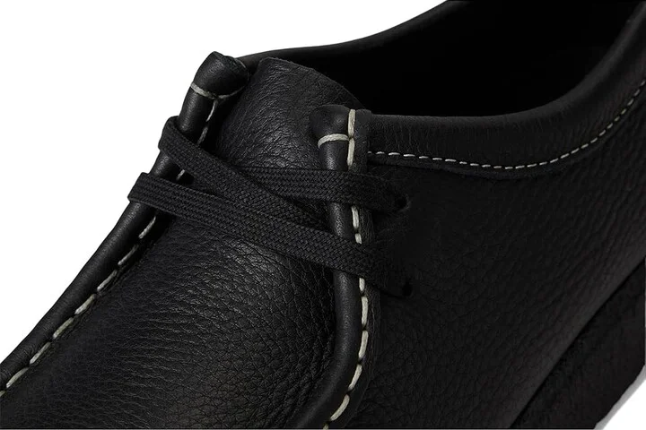 Clarks Wallabee Women's Lace up casual Shoes Black Tumbled Leather : 6.5 B - Medium - Image 7