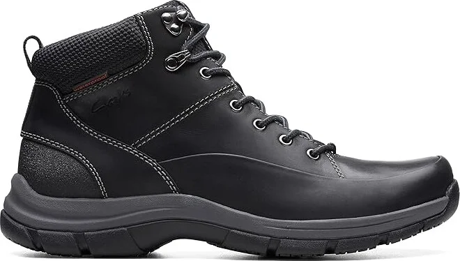 Clarks Walpath Mid Men's Boots Black Leather : 13 D - Medium - Image 6
