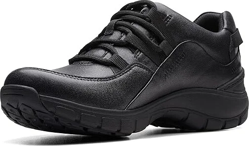 Clarks Wave Range Women's Shoes Black Leather : 7 D - Wide