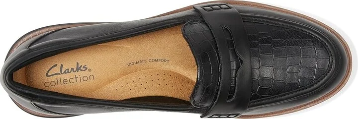 Clarks Westlynn Ayla Women's Flat Shoes Black Leather : 6.5 D - Wide - Image 2