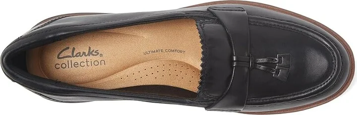 Clarks Westlynn Bella Women's Flat Shoes Black Leather : 8 D - Wide - Image 2