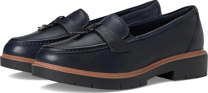 Clarks Westlynn Bella Women's Flat Shoes Navy Leather : 6.5 B - Medium