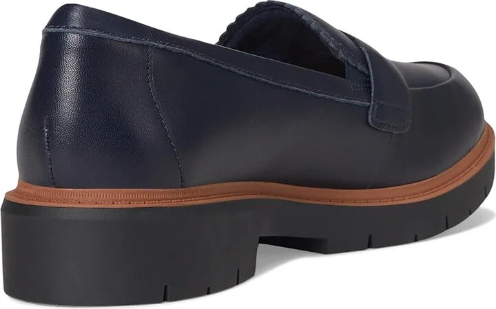 Clarks Westlynn Glow Women's Flat Shoes Navy Leather : 8 B - Medium - Image 4