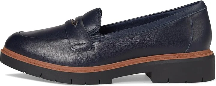 Clarks Westlynn Glow Women's Flat Shoes Navy Leather : 8 B - Medium - Image 6