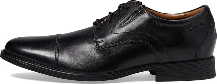 Clarks Whiddon Cap Men's Shoes Black Leather : 7.5 D - Medium - Image 6