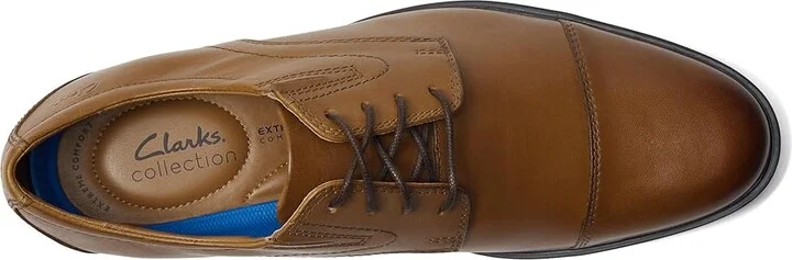 Clarks Whiddon Cap Men's Shoes Dark Tan Leather : 7 D - Medium - Image 2