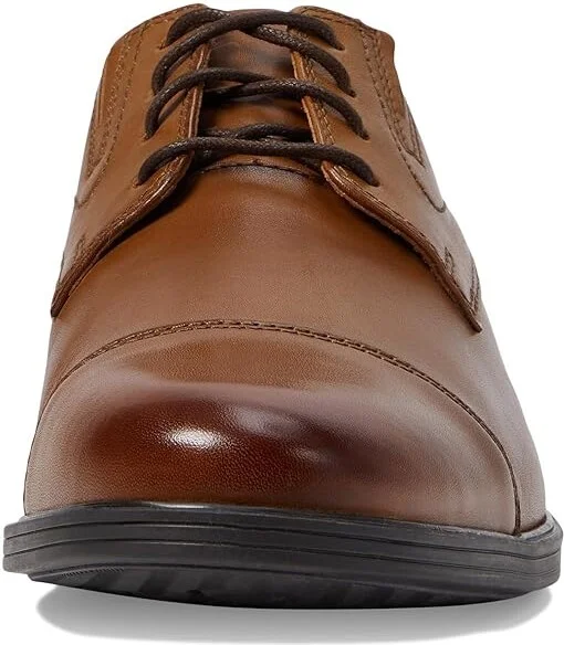 Clarks Whiddon Cap Men's Shoes Dark Tan Leather : 7 D - Medium - Image 5