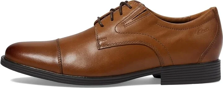 Clarks Whiddon Cap Men's Shoes Dark Tan Leather : 7 D - Medium - Image 6