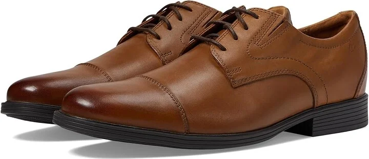 Clarks Whiddon Cap Men's Shoes Dark Tan Leather : 7 D - Medium