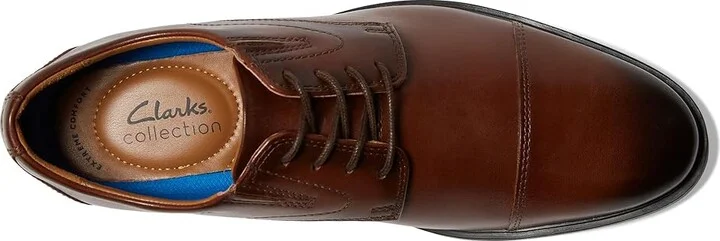 Clarks Whiddon Cap Men's Shoes Mahogany Leather : 10 EE - Wide - Image 2