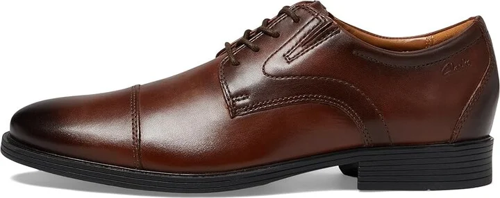 Clarks Whiddon Cap Men's Shoes Mahogany Leather : 10 EE - Wide - Image 6