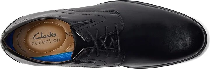 Clarks Whiddon Plain Men's Shoes Black Leather : 7 D - Medium - Image 2