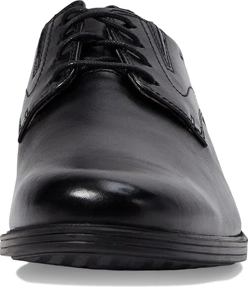 Clarks Whiddon Plain Men's Shoes Black Leather : 7 D - Medium - Image 5