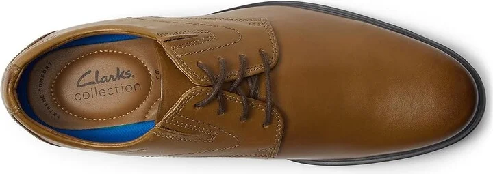 Clarks Whiddon Plain Men's Shoes Dark Tan Leather : 7.5 D - Medium - Image 2