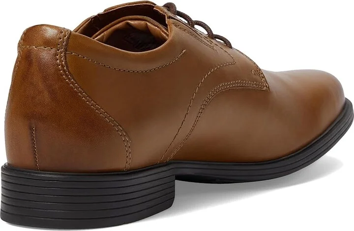 Clarks Whiddon Plain Men's Shoes Dark Tan Leather : 7.5 D - Medium - Image 4
