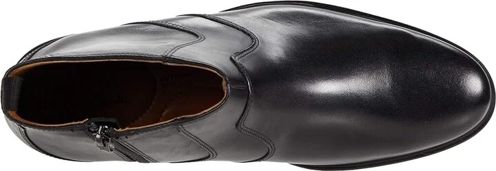 Clarks Whiddon Zip Men's Shoes Waterproof Black Leather : 10 D - Medium - Image 2