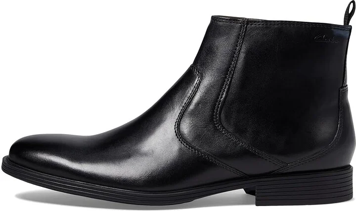 Clarks Whiddon Zip Men's Shoes Waterproof Black Leather : 10 D - Medium - Image 6